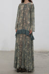 Mutedance 25 Autumn/Winter Printed Long Sleeve Dress MD-MD25FW27-green (MD25FW26)